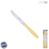 Cuchillo Mesa Etna Hoja Sierra Acero Inoxidable 10 cm. Amarillo (Blíster 6 piezas)