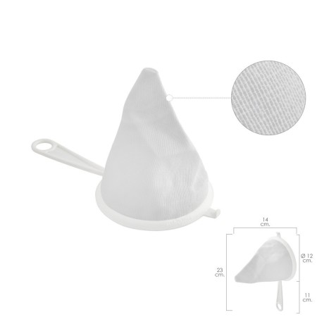 Colador Tela Franela Armazón de Plástico Diámetro 12 cm.
