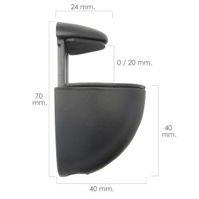 Soporte Pelicano Regulable Para estante 1 / 20 mm. Negro (1 Pieza)