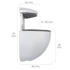 Soporte Pelicano Regulable Para estante 1 / 20 mm. Cromo Mate (1 Pieza)