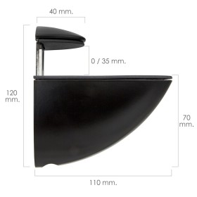 Soporte Pelicano Regulable Para estante 1 / 35 mm. Negro (1 Pieza)