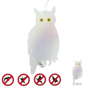 Búho Espantapájaros Reflectante Para Colgar Con 2 Cascabeles (2 Piezas)