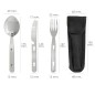 Cubiertos Camping Acero Inoxidable 3 Piezas Con Funda Nylon Cubiertos Camping Acero Inoxidable 3 Piezas Con Funda Nylon