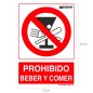Cartel Prohibido Beber y Comer 30x21cm. Cartel Prohibido Beber y Comer 30x21cm.