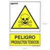 Cartel Peligro Productos Tóxicos 30x21cm.
