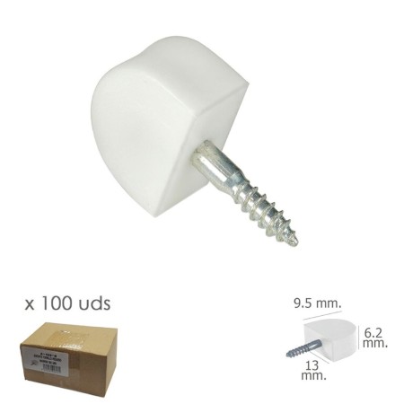 Soporte estantería Tornillo Pequeño Blanco (Caja 100 unidades)