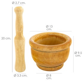 Mortero Madera Cocina Oryx Diámetro 14 cm