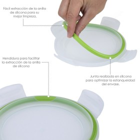Recipiente Hermético Cristal Redondo 400 ml. Diámetro 125 x 7 (alt) cm.