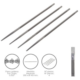 Limas Cadena Motosierra 200 x Diámetro 4.8 mm. 0.325" (Pack 4 Piezas)