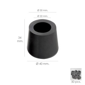 Taco Goma Andador Negro Diámetro 22mm Con Arandela Interior Bolsa 50 Unidades