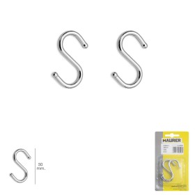 Gancho "S" 50 mm Cromado (Blíster 2 piezas) Uso Domestico