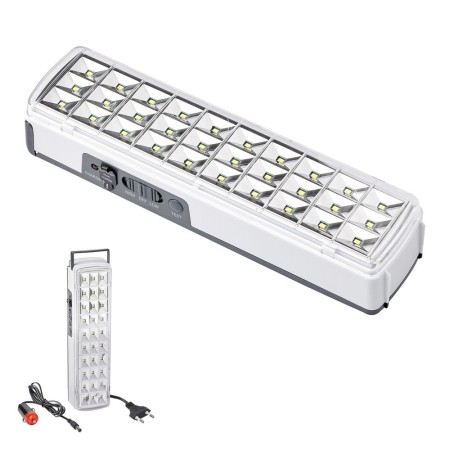 Linterna LED / Lampara De Emergencia Con enchufe / Recargable (1.200 mAh) 150 Lúmenes Con Asa y Cargador De Coche