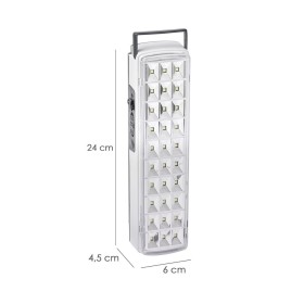 Linterna LED / Lampara De Emergencia Con enchufe / Recargable (1.200 mAh) 150 Lúmenes Con Asa y Cargador De Coche