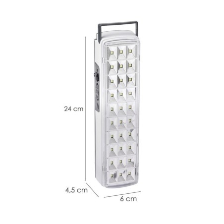 Linterna LED / Lampara De Emergencia Con enchufe / Recargable (1.200 mAh) 150 Lúmenes Con Asa y Cargador De Coche