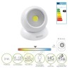 Linterna LED Armario Esfera A Pilas (3 AAA) 120 Lúmenes Ajustable 300º Con Imán y Adhesivo.
