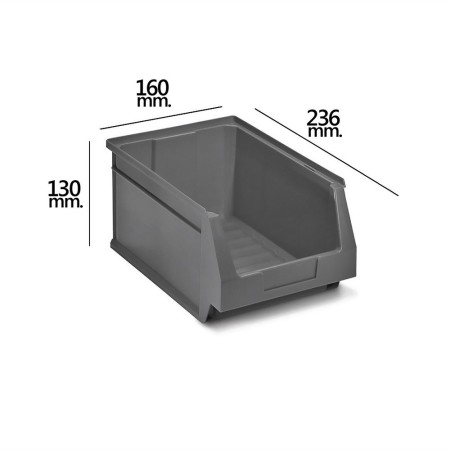 Gaveta Apilable Almacenamiento Gris nº52 236x160x130 mm. (2/6)