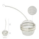 Bola Malla Para Especias / Te / Legumbres Acero Inoxidable Diámetro 9 cm. Con Cadena