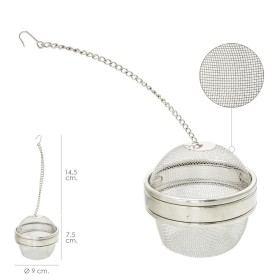 Bola Malla Para Especias / Te / Legumbres Acero Inoxidable Diámetro 9 cm. Con Cadena