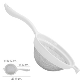 Colador Acero Inoxidable Diámetro 12,5 cm. Con Mango Plástico
