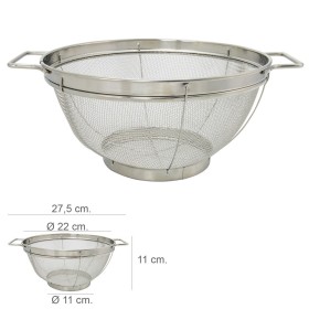 Escurridor Malla Acero Inoxidable Con Asas Diámetro 22 cm.