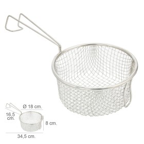 Cesta Freír Acero Inoxidable Con Mango Diámetro 18 cm.