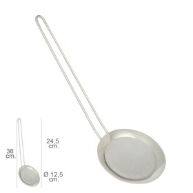 Espumadera Malla Acero inoxidable Diámetro 12,5 cm. Con Mango 24,5 cm.