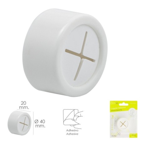 Colgador Adhesivo Cocina Blanco Diámetro 40 mm.