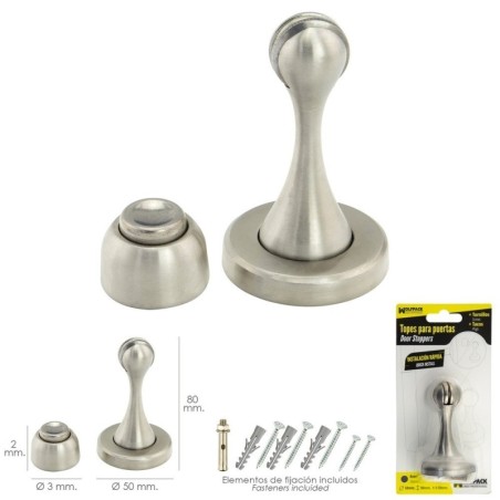 Tope Puerta Retenedor Magnético Extrafuerte Acero Inoxidable Para Pared y Suelo
