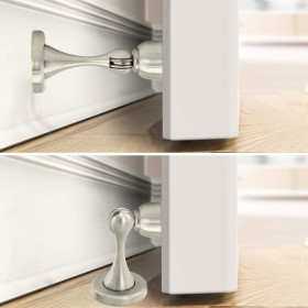 Tope Puerta Retenedor Magnético Extrafuerte Acero Inoxidable Para Pared y Suelo
