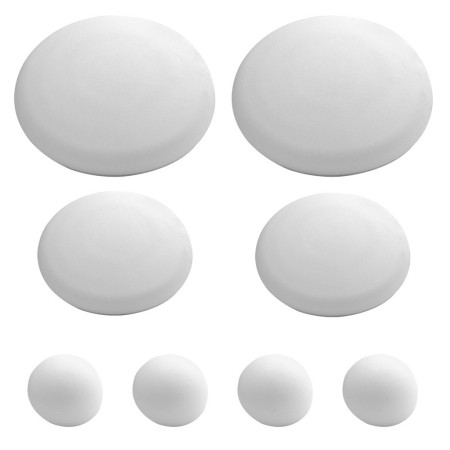Topes Adhesivos para Paredes / Puertas / Ventanas / Mobiliario 2 x Diámetro 60 mm. / 2 x 40 mm. / 4 x 22 mm. (Blíster 8 piezas)