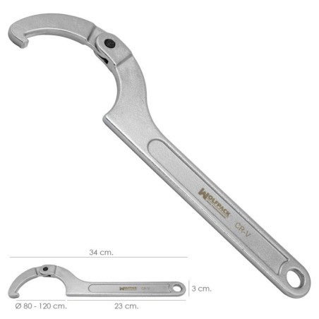 Llave De Gancho Articulada Para Tuberías Diámetro 80 a 120 mm.