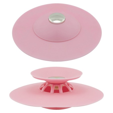 Tapón Universal Fregadero Lavabo Bañera Silicona Con Cestillo Diámetro 10 cm.