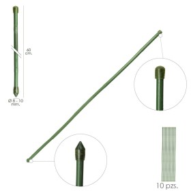 Tutor Varilla Bambú Plastificado Diámetro 8 - 10 mm. x 60 cm. (Paquete 10 Unidades)