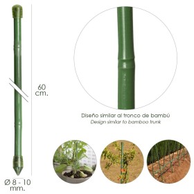 Tutor Varilla Bambú Plastificado Diámetro 8 - 10 mm. x 60 cm. (Paquete 10 Unidades)