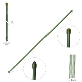 Tutor Varilla Bambú Plastificado Diámetro 8 - 10 mm. x 90 cm. (Paquete 10 Unidades)