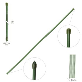 Tutor Varilla Bambú Plastificado Diámetro 8 - 10 mm. x 120 cm. (Paquete 10 Unidades)
