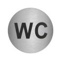 Placa Adhesiva "WC" Acero Inoxidable Diámetro 7 cm.