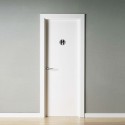 Placa Adhesiva Baño "Mujer / Hombre" Acero Inoxidable Diámetro 7 cm.