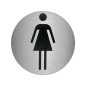 Placa Adhesiva Baño "Mujer" Acero Inoxidable Diámetro 7 cm. Placa Adhesiva Baño "Mujer" Acero Inoxidable Diámetro 7 cm.