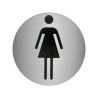 Placa Adhesiva Baño "Mujer" Acero Inoxidable Diámetro 7 cm.