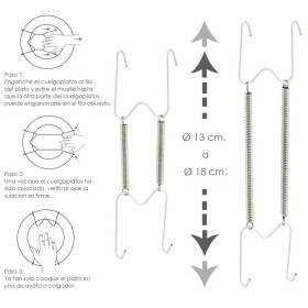 Cuelgaplatos Muelle Para platos de Diámetro 13 a 18 cm.