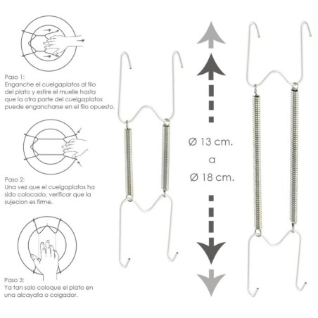 Cuelgaplatos Muelle Para platos de Diámetro 13 a 18 cm.