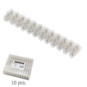 Regleta Ficha Empalme 16 Amperios / Sección 12 mm. Envase de 10 Regletas de 12 Fichas Cada Una.