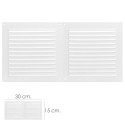 Rejilla Ventilación Atornillable Doble 30x15 cm. Color Blanca