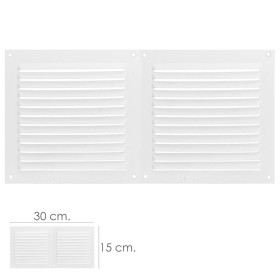 Rejilla Ventilación Atornillable Doble 30x15 cm. Color Blanca