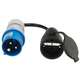 Adaptador de clavija CEE a Schuko, 2 polos Tierra. Max. 16A. 230V