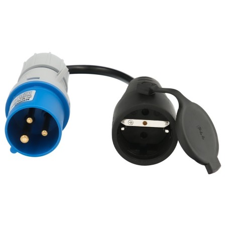 Adaptador de clavija CEE a Schuko, 2 polos Tierra. Max. 16A. 230V