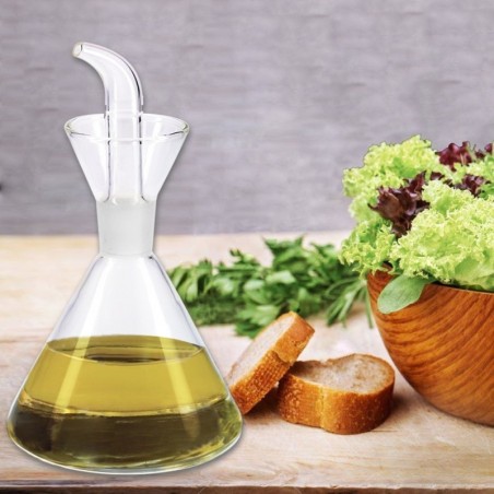 Aceitera De Cristal Con Sistema Antigoteo, Capacidad 500 ml.