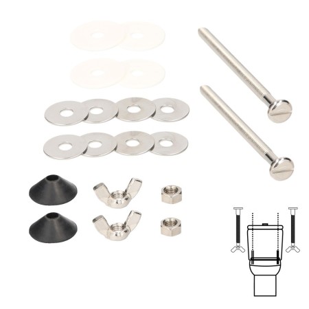 Kit Fijación Sanitario Cisterna / Inodo 6x 90 (2 Piezas)