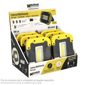 Linterna de Trabajo Led Multifunción Recargable 2.000 mAh. / 10 W. / 500 Lúmenes / 4 Imanes / Batería Externa / Soporte 180º